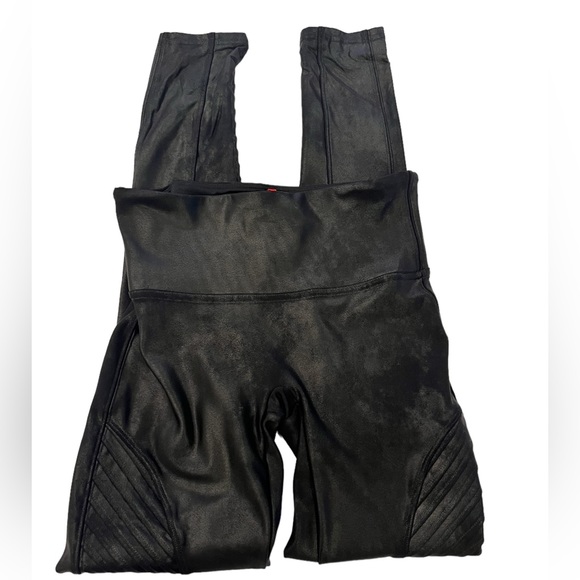 SPANX Faux Leather Moto Legging Very Black Size Small - Picture 3 of 12